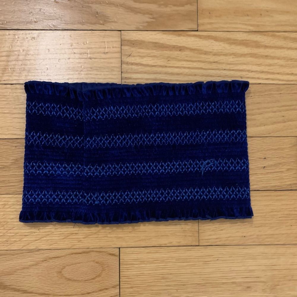 Blue bandeau top